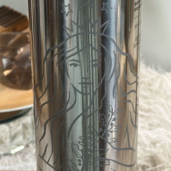 Starbucks Silver 50th Anniversary Mermaid Stainless Steel Water Bottle 20 oz - Picture 3 of 17